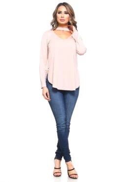 A Little Of Your Love Choker Tunic Top -Selected Women's Clothing Store TP1062 CAMEL. 4