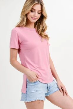 Strappy Back Short Sleeve T-Shirt -Selected Women's Clothing Store TP1066 DSR 3