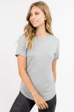 Strappy Back Short Sleeve T-Shirt -Selected Women's Clothing Store TP1066 HGY 7