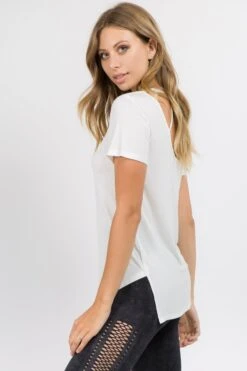 Strappy Back Short Sleeve T-Shirt -Selected Women's Clothing Store TP1066 OWT 2