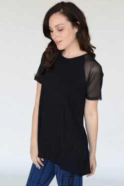 Sporty Babe Mesh Short Sleeve Active Top -Selected Women's Clothing Store TP1080 BLK 3
