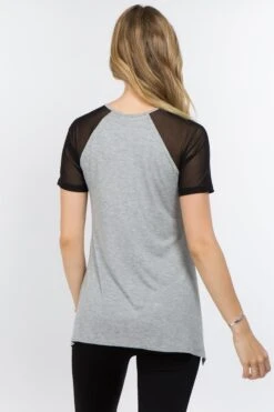 Sporty Babe Mesh Short Sleeve Active Top -Selected Women's Clothing Store TP1080 HGY 3