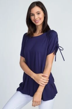 Tracy Lace-Up Short Sleeve Top