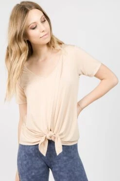 Active Short Sleeve Surplice Front Top