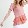 Daniella Short Sleeve Chiffon Ruffle Top