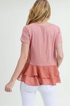 Daniella Short Sleeve Chiffon Ruffle Top -Selected Women's Clothing Store TP1091 DMU 5