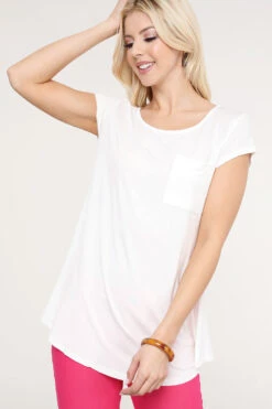 Keyhole Short Sleeve Top -Selected Women's Clothing Store TP1097 OFF 2