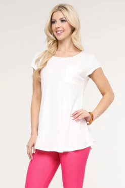 Keyhole Short Sleeve Top -Selected Women's Clothing Store TP1097 OFF 4