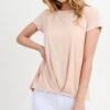 Allison Short Sleeve Pleat Hem Top