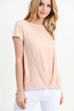 Allison Short Sleeve Pleat Hem Top -Selected Women's Clothing Store TP1098 SND 3