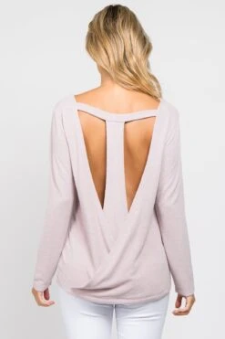 Open Back Surplice Long Sleeve Top -Selected Women's Clothing Store TP2011 DMU 8675b58f 3430 4636 95d2 9aac5a08a21d