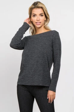 Open Back Surplice Long Sleeve Top -Selected Women's Clothing Store TP2011 HCH 2 ef9cd5fe 0c31 4588 8d8b 4dd8a132d56c