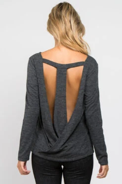Open Back Surplice Long Sleeve Top -Selected Women's Clothing Store TP2011 HCH 5 af57948b 4a3f 44cb b469 f43e58f868e9