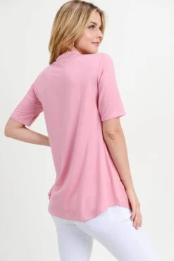 Strappy Choker Neck Detail Short Sleeve Top -Selected Women's Clothing Store TP2040 DSR 3