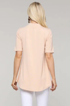 Strappy Choker Neck Detail Short Sleeve Top -Selected Women's Clothing Store TP2040 SND 3