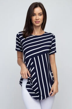 Simply Striped Short Sleeve Tunic Top