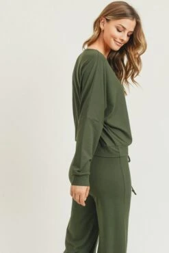 Comfy Long Sleeve Loungewear Top -Selected Women's Clothing Store TP2063 DOL 3 l e861f5f2 aa49 41ea b687 5b504c93ca8f
