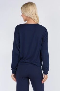 Comfy Long Sleeve Loungewear Top -Selected Women's Clothing Store TP2063 NAV 3 l ddeb8a5a 2ac1 40d2 90c7 7932a30da15c
