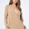 &New It's A Wrap Surplice Long Sleeve Top -Selected Women's Clothing Store TP2072 CAM