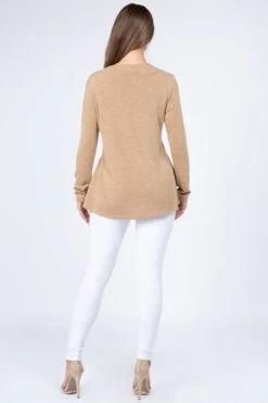 &New It's A Wrap Surplice Long Sleeve Top -Selected Women's Clothing Store TP2072 CAM 4