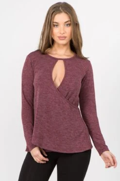 &New It's A Wrap Surplice Long Sleeve Top -Selected Women's Clothing Store TP2072 WND 2