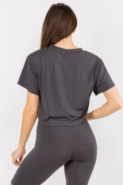 Sporty Crop Top T-Shirt -Selected Women's Clothing Store TP2234 CHA 2