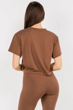 Sporty Crop Top T-Shirt -Selected Women's Clothing Store TP2234 COF 2 631f8f70 b9c4 46a1 b06d 5dbb7e04406f