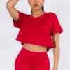 Sporty Crop Top T-Shirt -Selected Women's Clothing Store TP2234 CRM