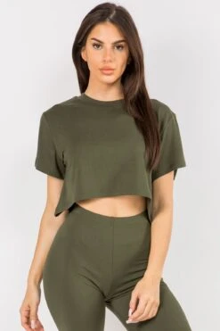 Sporty Crop Top T-Shirt -Selected Women's Clothing Store TP2234 DOL