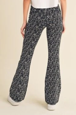 Women’s Glow In The Dark Paint Splatter Flared Yoga Pants -Selected Women's Clothing Store TP2234 WHT ACT827151 BLK 8