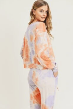 Daydreamer Tie Dye Print Long Sleeve Top -Selected Women's Clothing Store TP2240 ORGPUR 4