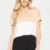 Colorblock Multicolor Short Sleeve Top -Selected Women's Clothing Store TP2248 CWB