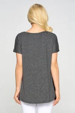 Colorblock Multicolor Short Sleeve Top -Selected Women's Clothing Store TP2248 HFB 3