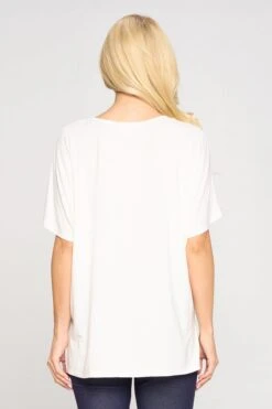 Basic Button Up Short Sleeve Top -Selected Women's Clothing Store TP2249 OFF 4