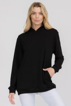 No Strings Attached Side Pocket Hoodie -Selected Women's Clothing Store TP2268 BLK1 4d8a48f9 cee0 475b 83c0 5e2a2537c4e2