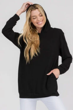 No Strings Attached Side Pocket Hoodie -Selected Women's Clothing Store TP2268 BLK4 87219eda 553b 40a8 85fd 15b530c48889