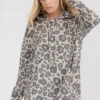 Washed Leopard Print Pocket Hoodie -Selected Women's Clothing Store TP2270 CAM 4
