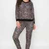 Striking Leopard Print Matching Lounge Set -Selected Women's Clothing Store TP2273 BLK 827JG007 BLK2