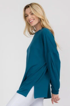 &New Solid Crewneck Long Sleeve Top -Selected Women's Clothing Store TP2276 TEL3