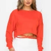 String Me Along Tie Waist Cropped Sweatshirt -Selected Women's Clothing Store TP2281 RED2 de7a2273 f8d6 4148 936c 467b88f8f995