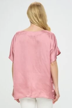 Women’s Satin Short-Sleeve Blouse -Selected Women's Clothing Store TP2287 SMU 3