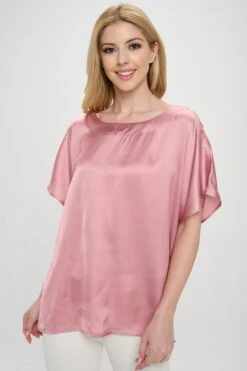 Women’s Satin Short-Sleeve Blouse -Selected Women's Clothing Store TP2287 SMU 4