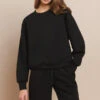 Sweatshirt And Shorts Set -Selected Women's Clothing Store TP2297 807JG017 BLK l