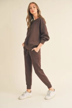 Sweatshirt And Joggers Set -Selected Women's Clothing Store TP2297 827JG017N COF 3