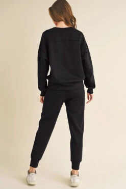 Sweatshirt And Joggers Set -Selected Women's Clothing Store TP2297 JG017 BLK 3 l