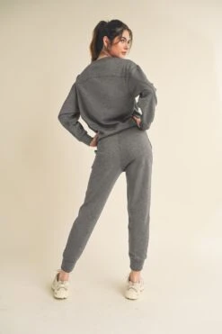 Sweatshirt And Joggers Set -Selected Women's Clothing Store TP2297 JG017 CHA 4