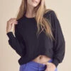 Women’s Ribbed Galore Long Sleeve Top -Selected Women's Clothing Store TP2298 BLK l