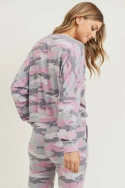Relaxed Camo Print Set -Selected Women's Clothing Store TP2300 827JG004 PNK 8