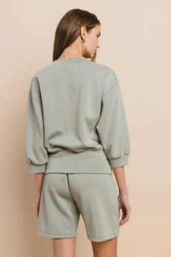 Sweatshirt And Shorts Set -Selected Women's Clothing Store TP2350 SAG 807JG017 SAG 19 I