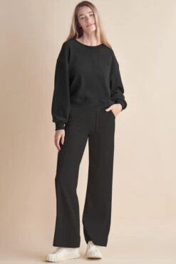 Relaxed Corduroy Long Sleeve Top And Pants Set